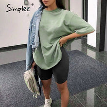 Load image into Gallery viewer, Simplee Casual solid outfits women's two piece