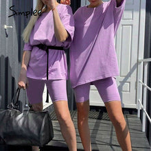 Load image into Gallery viewer, Simplee Casual solid outfits women's two piece