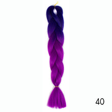 Load image into Gallery viewer, Synthetic hair Braids Kanekalon Ombre Braiding Hair Extension Box Braid Hair Pink Purple Yellow Golden Colors Crochet braids