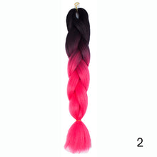 Load image into Gallery viewer, Synthetic hair Braids Kanekalon Ombre Braiding Hair Extension Box Braid Hair Pink Purple Yellow Golden Colors Crochet braids