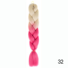 Load image into Gallery viewer, Synthetic hair Braids Kanekalon Ombre Braiding Hair Extension Box Braid Hair Pink Purple Yellow Golden Colors Crochet braids