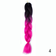 Load image into Gallery viewer, Synthetic hair Braids Kanekalon Ombre Braiding Hair Extension Box Braid Hair Pink Purple Yellow Golden Colors Crochet braids