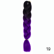 Load image into Gallery viewer, Synthetic hair Braids Kanekalon Ombre Braiding Hair Extension Box Braid Hair Pink Purple Yellow Golden Colors Crochet braids