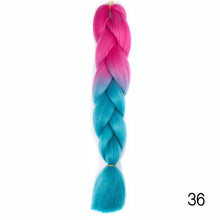 Load image into Gallery viewer, Synthetic hair Braids Kanekalon Ombre Braiding Hair Extension Box Braid Hair Pink Purple Yellow Golden Colors Crochet braids