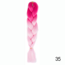 Load image into Gallery viewer, Synthetic hair Braids Kanekalon Ombre Braiding Hair Extension Box Braid Hair Pink Purple Yellow Golden Colors Crochet braids