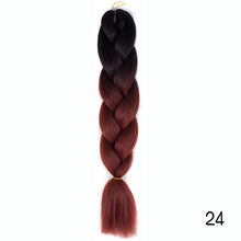 Load image into Gallery viewer, Synthetic hair Braids Kanekalon Ombre Braiding Hair Extension Box Braid Hair Pink Purple Yellow Golden Colors Crochet braids