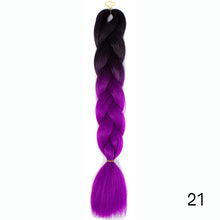 Load image into Gallery viewer, Synthetic hair Braids Kanekalon Ombre Braiding Hair Extension Box Braid Hair Pink Purple Yellow Golden Colors Crochet braids