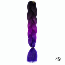Load image into Gallery viewer, Synthetic hair Braids Kanekalon Ombre Braiding Hair Extension Box Braid Hair Pink Purple Yellow Golden Colors Crochet braids