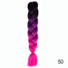 Load image into Gallery viewer, Synthetic hair Braids Kanekalon Ombre Braiding Hair Extension Box Braid Hair Pink Purple Yellow Golden Colors Crochet braids