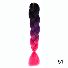 Load image into Gallery viewer, Synthetic hair Braids Kanekalon Ombre Braiding Hair Extension Box Braid Hair Pink Purple Yellow Golden Colors Crochet braids