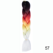 Load image into Gallery viewer, Synthetic hair Braids Kanekalon Ombre Braiding Hair Extension Box Braid Hair Pink Purple Yellow Golden Colors Crochet braids