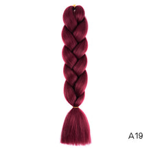 Load image into Gallery viewer, Synthetic hair Braids Kanekalon Ombre Braiding Hair Extension Box Braid Hair Pink Purple Yellow Golden Colors Crochet braids