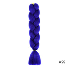 Load image into Gallery viewer, Synthetic hair Braids Kanekalon Ombre Braiding Hair Extension Box Braid Hair Pink Purple Yellow Golden Colors Crochet braids