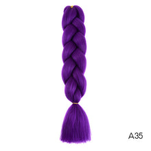 Load image into Gallery viewer, Synthetic hair Braids Kanekalon Ombre Braiding Hair Extension Box Braid Hair Pink Purple Yellow Golden Colors Crochet braids
