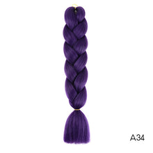 Load image into Gallery viewer, Synthetic hair Braids Kanekalon Ombre Braiding Hair Extension Box Braid Hair Pink Purple Yellow Golden Colors Crochet braids