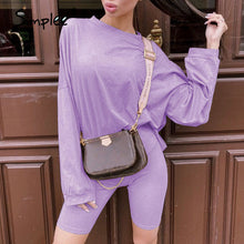 Load image into Gallery viewer, Simplee Casual solid outfits women's two piece