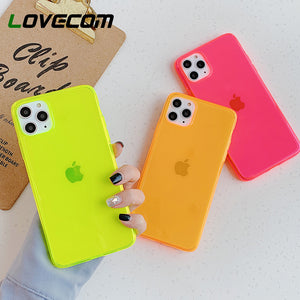 Neon Fluorescent Solid Color Phone Case For iPhone