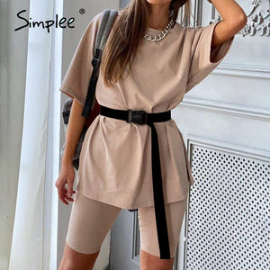 Simplee Casual solid outfits women's two piece