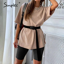 Load image into Gallery viewer, Simplee Casual solid outfits women&#39;s two piece
