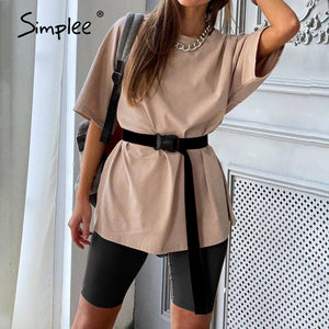 Simplee Casual solid outfits women's two piece