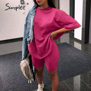 Simplee Casual solid outfits women's two piece