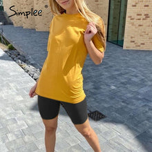 Load image into Gallery viewer, Simplee Casual solid outfits women&#39;s two piece
