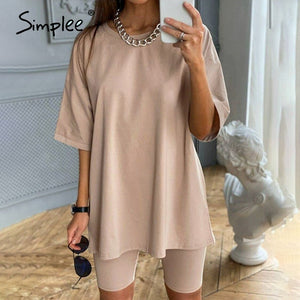 Simplee Casual solid outfits women's two piece