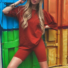 Load image into Gallery viewer, Simplee Casual solid outfits women&#39;s two piece
