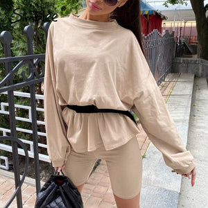 Simplee Casual solid outfits women's two piece