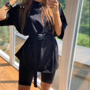 Simplee Casual solid outfits women's two piece