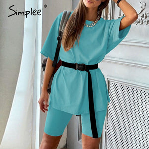 Simplee Casual solid outfits women's two piece